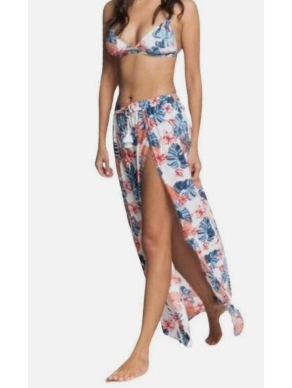 Roxy sz S‎ tropical floral hawaiian elastic waist maxi skirt A